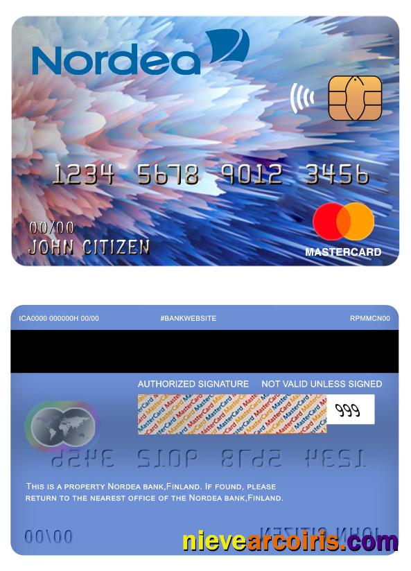 Finland Nordea bank mastercard screen